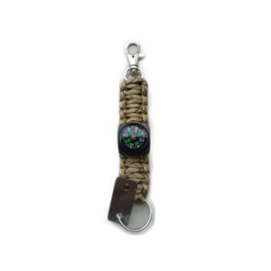 Paracord split ring keychain with compass