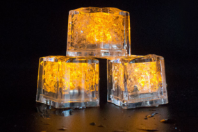 Plastic MultiColor Light Up Whisky Ice Cubes