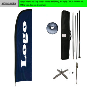 A 12 1/2' Single Reverse Half Drop Banner